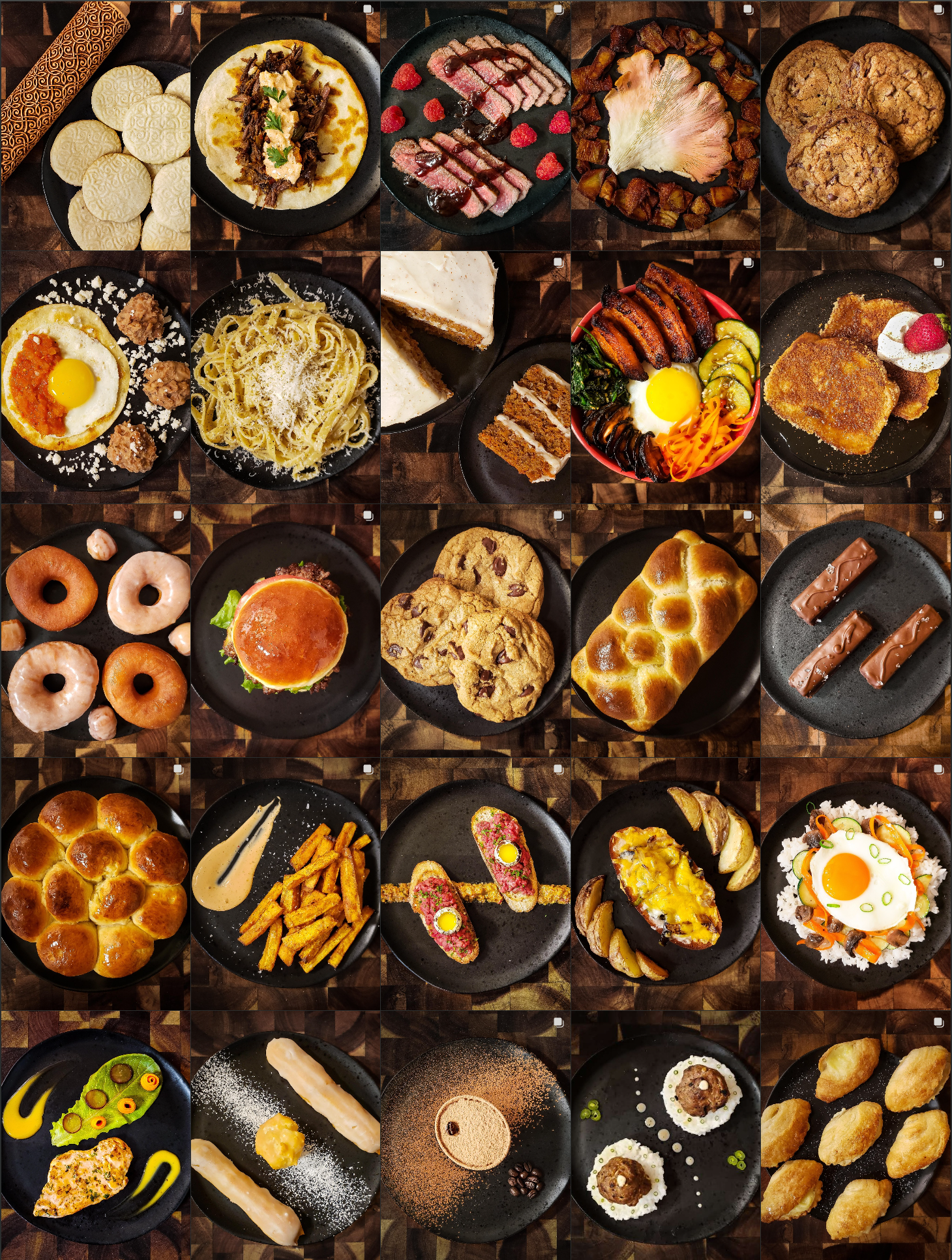 A grid of cooking photos from @carsons_cooking on Instagram